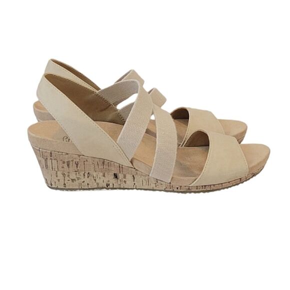 Life Sride Marina Bone Comfort Footbed Strappy Slip-on Wedge Sandals Size 7.5W - Picture 3 of 10